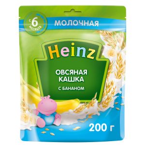 Bột ăn dặm Heinz Nga 200g - Vị yến mạch, chuối, sữa (cho bé từ 6 tháng tuổi)