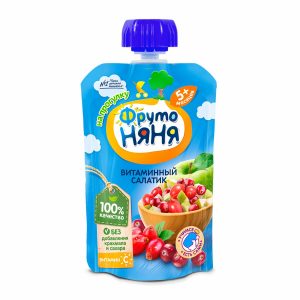Hoa quả nghiền Fruto Nga 90g - Vị salad vitamin (cho bé từ 5 tháng tuổi)
