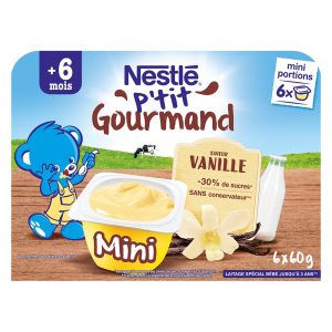 Váng sữa Nestle Pháp 6 hộp x 60g - Vị vani (dành cho bé từ 6 tháng tuổi)