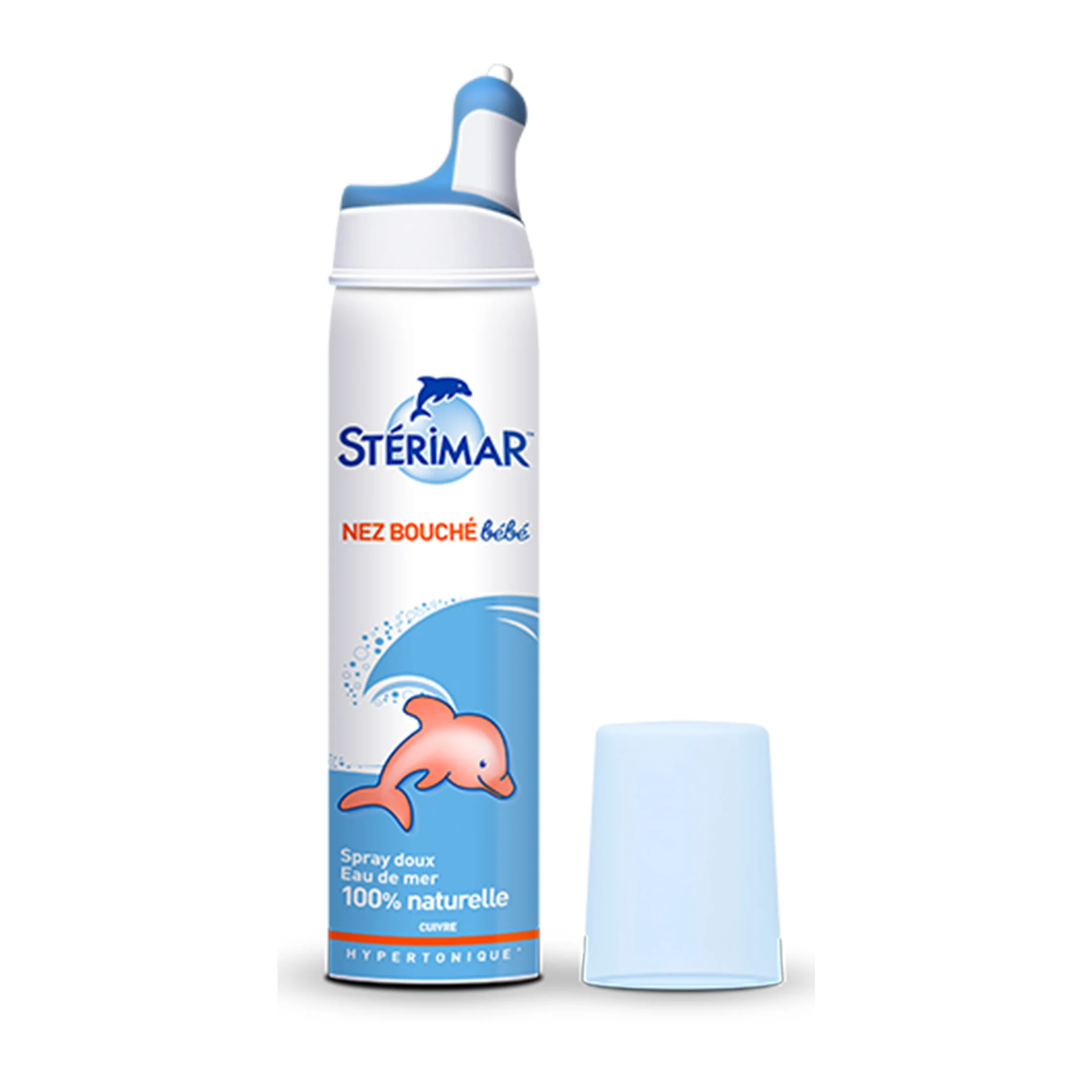 Xịt muối biển kháng viêm trị nghẹt mũi cá heo cam Sterimar Pháp - 100ml (cho bé từ 3 tháng - 3 tuổi)